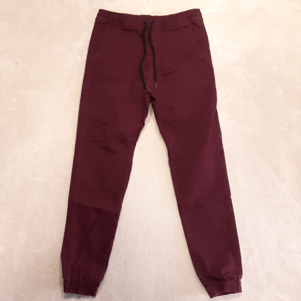 Charles And A Half Mens Jogger Pants Sz.Small/Burgundy Tapered Drawstring